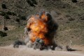 This is a 500 lb car bomb I helped build in one of my classes.  This picture was taken from 3/4 mile away. The Oslo bomb was twice the weight of this.