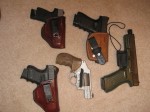 Some of the appendix holsters that I regularly use