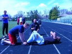 Author conducting fitness testing for police recruits