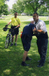 Weapons retention training for police bike officers