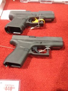 A side by side of the of the Glock 42 and 26.