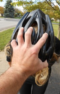 If you keep your helmet strap snapped, an attacker can easily control your movements by sticking his fingers into the helmet vents and dragging your head down.