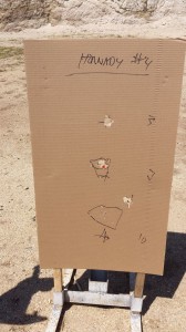 Buckshot patterning exercise at Chris' shotgun class