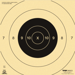 25 Yard Rapid or Timed Fire Pistol Target