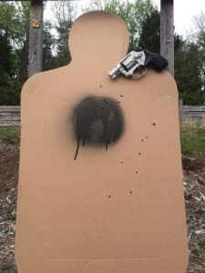 As a side note, here are the results from part of my (Greg's) weekend practice session. Smith and Wesson 317 .22 revolver. 8 shots each at 25, 35, and 50 YARDS. All fired as fast as I could pull the trigger and reacquire a sight picture. 23 in center mass and one in an arm. Does anybody want to say my .22 snub is a "mouse gun" when I can put 8 shots into your chest in 5 seconds at 50 yards?