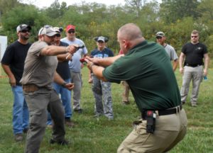 Working on some close quarters gunfighting movements