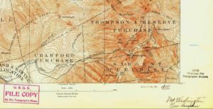USGS 1893 Mount Washington Topo Map Section