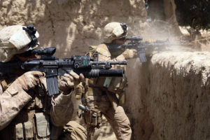 US_Marines_firing_M4s_in_Helmand_province_Afghanistan