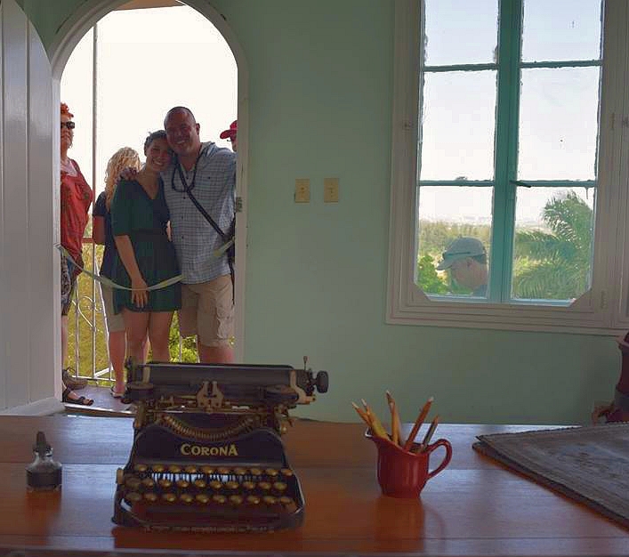 Lauren and I in the doorway of Hemmingway's writing tower from his desk.