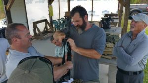 Steve and I working to fix a student's broken rifle